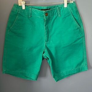 Aeropostle MEN'S Classic chino, shoets. Teal green, 4 pocket, belt loops, 32